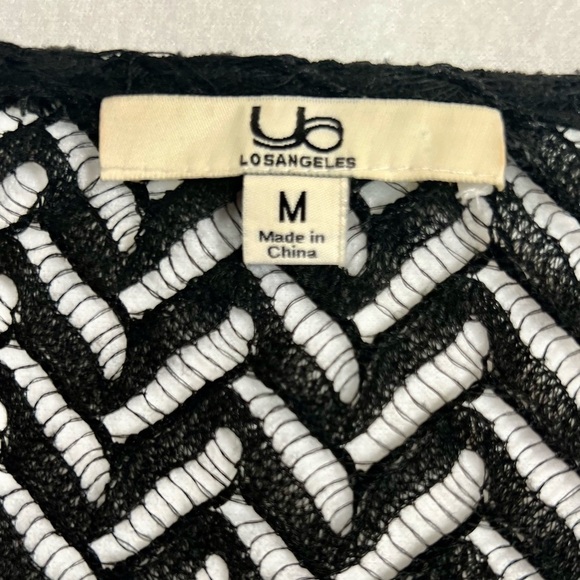 YA LOS ANGELES Women’s Lace Crochet V Neck Sheer Bell Sleeve Boho Fairy Top‎ M - Picture 3 of 12